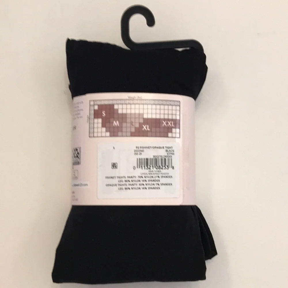 Sweet Treasures new bundle of 2 black tights, fishnet and opaque , sz S